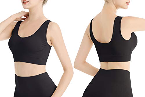 Lemef 3-Pack Seamless Sports Bra Wirefree Yoga Bra with Removable