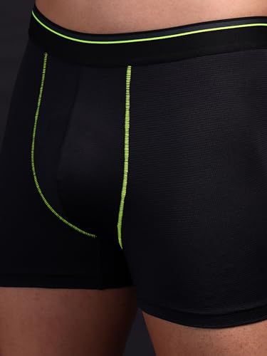 Image of TECHNOSPORT Men's Colorblock Trunks Underwear with ElastoLITE 4 Way Stretch Lightweight Breathable Moisture Wicking Soft Anti Odour Anti Microbial UPF 50+ Comfort Fit Boxer Briefs Innerwear for Men