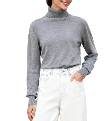 Image of SANGTREE Women's Turtleneck Sweaters Long Sleeve Pullover Tops | Breathable Lightweight Fabric| Fall Winter Fashion Outfits| Perfect for Daily,Office,Vacations,Holiday,Family Gatherings Etc.