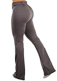 Moda Xpress Womens Juniors Butt Lift Charcoal Flared Bootcut Stretch Dress Pants 60091W