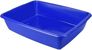 Large 48cm Cat Kitten Dog Puppy Pet Litter Tray Plastic Toilet Training Loo Easy Clean Cats Trays (Blue)