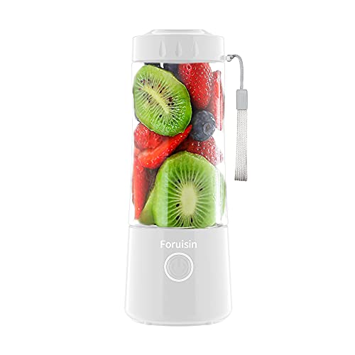 Foruisin Smoothie Blender, Personal Blender for Shakes and Smoothies, Portable Blender 14 OZ Smoothie Maker Blender, Personal Smoothie Mixer, Usb Rechargeable Blender for Smoothies Baby Milk Shake Mixing