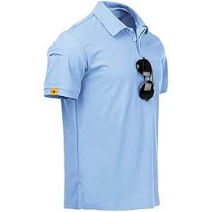 ZITY Mens Polo Shirt Short Sleeve Sports Tactical T-Shirt Athletic Golf Polos Daily Casual Stylish Collared Shirts for Men Moonblue X-Large