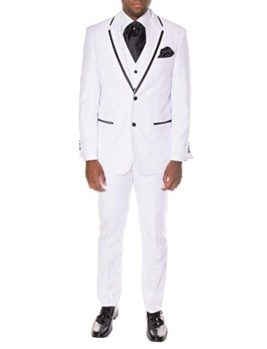 Costume 3 pièces slim fit pour homme ensemble veste gilet et pantalon smoking chic