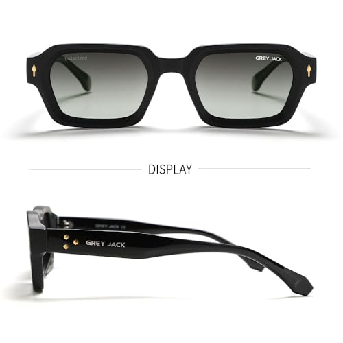 Image of grey jack TR90 Rectangle Polarized Sunglasses for Men Women,Stylish Full Rim Eyewear for UV Protection 21040