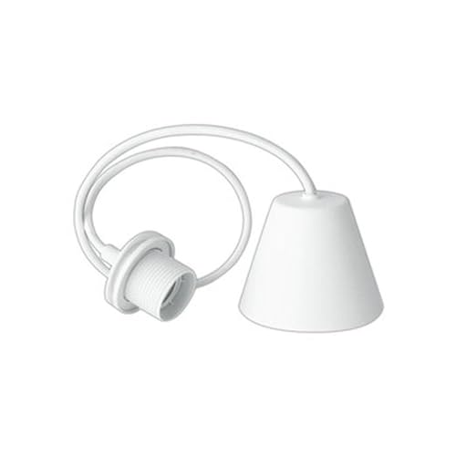 Colgante lámpara 60W, 1m cable, color blanco, ideal para iluminar salones y comedores con estilo moderno.