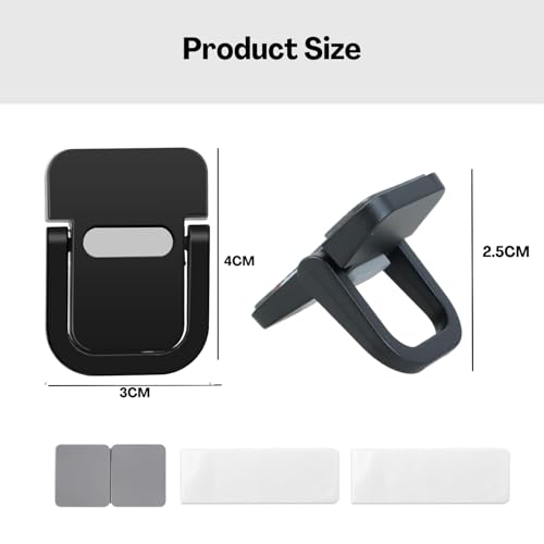 Image of 2PCS Portable Mini Laptop Stand - Adjustable Alloy Keyboard Riser with Rubber Feet and Non-Slip Pads, Lightweight Holder for Desk (Black)