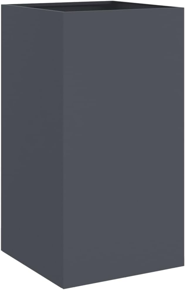 vidaXL Planter, Outdoor Raised Garden Bed for Vegetables Flowers Herbs, Flower Box Stand for Backyard Patio Balcony, Anthracite Cold-Rolled Steel