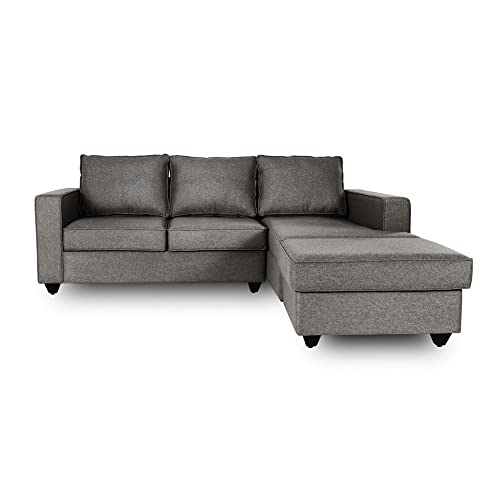 Image of Wakefit Sofa Set | 3 Year Warranty | Sofa 2 Seater, 2 Seater Sofa for Living Room, Wooden Sofa Set, Couch Sofa for Living Room, Sofa for Living Room - Napper(Omega : Grey)