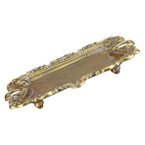 MUELODSIC Vassoio Gioielli Vintage Metallo con Finitura Piatto Organizer da Scrivania per e Accessori Negozio e Esposizione