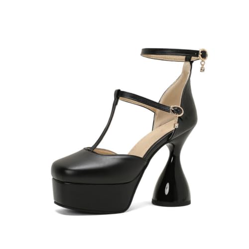Escarpins Talon Évasé Gourde et Bout Carré au Style Rétro Unique