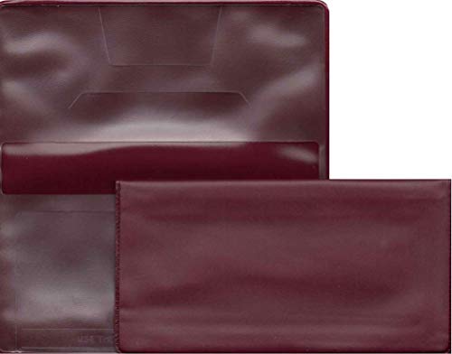 Easy Read Register Vinyl Checkbook Cover for Top Tear Personal Checks (Jazzberry Maroon) - Thumbnail 2