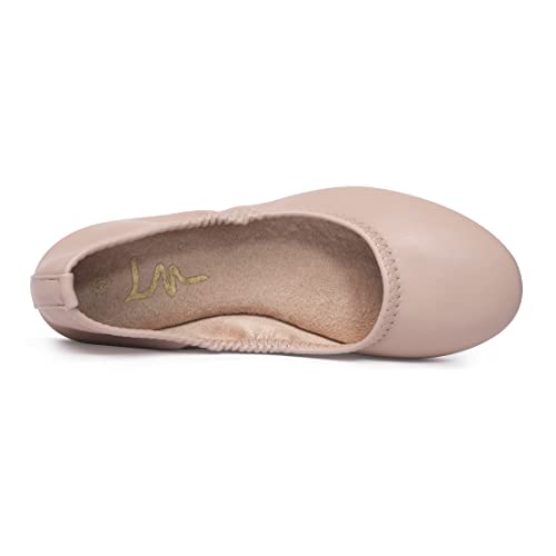 Image of LM Women's Ballet Flats Round Toe Slip On Flats Shoes Casual Dress Shoes Foldable Portable Travel Ballet Flat
