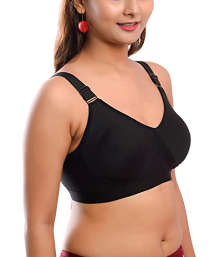 Image of Viral Girl Women's Wire-Free Cotton Hosiery Bra | Non-Padded, Full Coverage, Adjustable Straps | Soft Comfortable Innerwear with Hook & Eye Closure for Everyday Use