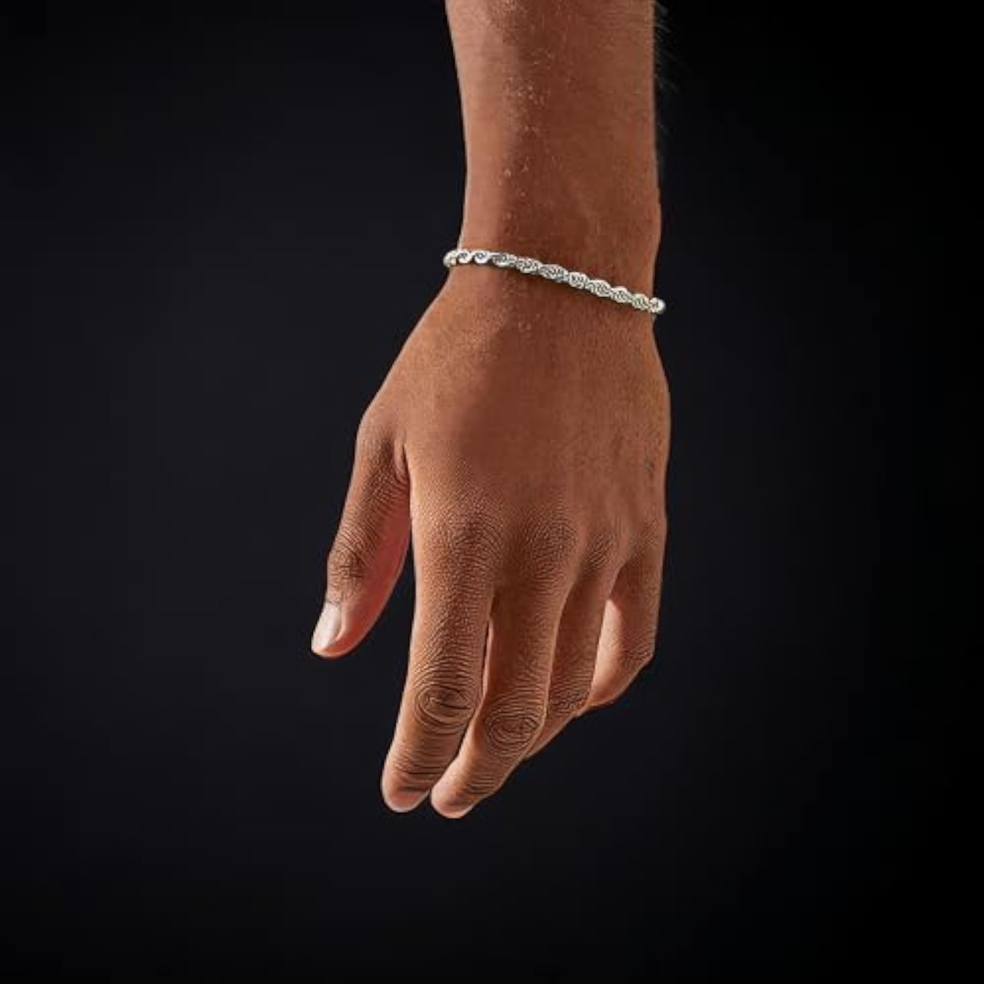 Twist Rope Adjustable Stainless Steel Bracelet for Men