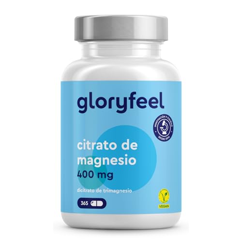 Citrato de Magnesio 365 Cápsulas   400mg de Magnesio elemental altamente dosificado   Dicitrato de Trimagnesio bien tolerado y altamente biodisponible   Probado en laboratorio y sin aditivos