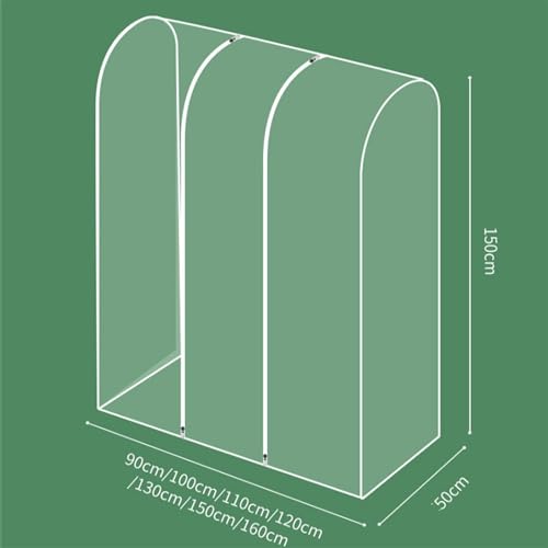 Garment Bags Coat Hanger Dust Cover, Household Dust Cloakroom, Coat Dust Bag, Floor Type Double Pole Clothing Storage Dust Cover Clothing dust Cover (Color : 60 * 50 * 150)2
