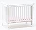Classics by Handley Dollhouse Miniature White Slatted Nursery Crib with Pink Fabric