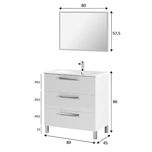 Pack-Muebles-bano-Blanco-Brillo-con-Armario-Auxiliar-lavamanos-ceramico-y-Espejo-a-Juego