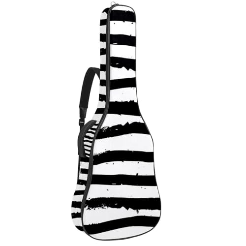 Sac de transport pour guitare acoustique 104,1 cm blanc à rayures noires