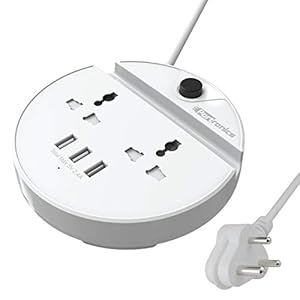 Portronics Power BUN, a Surge Protector with 2 AC Outlets and 3 USB Charging Ports Plus a Phone Docking Station, 1.5…