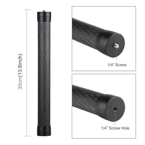 Image of Carbon Fiber Extension Pole 35cm - Professional Stabilizer Monopod Stick with 1 /4 inch Screw Mount for Camera, Mobile Holder & Action Cameras (Stabilizer Selfie Stick)