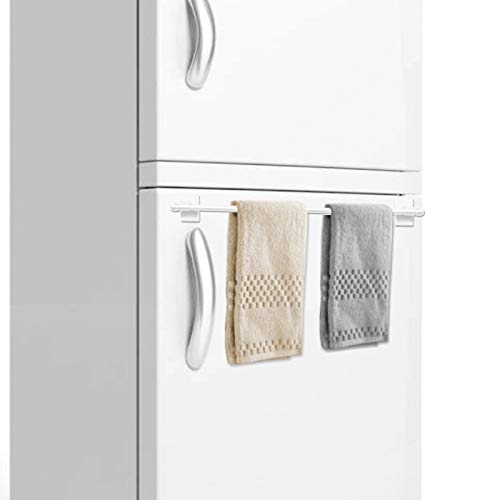 H.versailtex 2 Pack Magnetic Curtain Rods For Metal Doors Top And Bottom Multi-Use Adjustable Appliances For Iron And Steel Place, Petite Ball Ends, 16 To 28 Inch, 1/4 Inch Diameter, White #TOP4