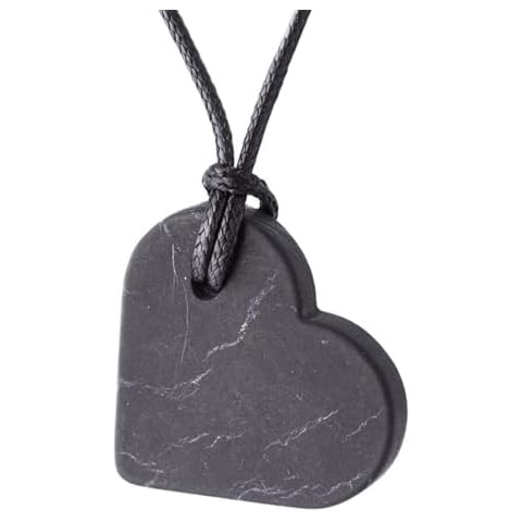 Keled Rocks - Heart Shungite Necklace - For protect yourself from influences - Shungite Stone - Nature Surface - Russian Mine Cover