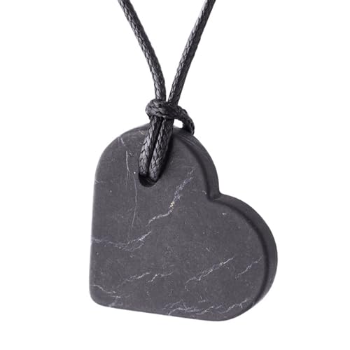 Shungite Pendant Necklace - Base Collection - Wearing this Shungite Crystal for Stress Down and Vitality Up - Shungites Stones from Russian Mine