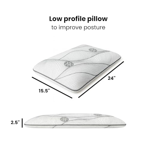 Image of Sove Ultra Slim Memory Foam Pillow | Set of 1 | Size 2.5x24x15.5 Inch | for Low Height Sleep | Slim Profile | Neck Support Pillow | Lightweight, Portable & Travel Friendly | Sleeping Thin Pillow