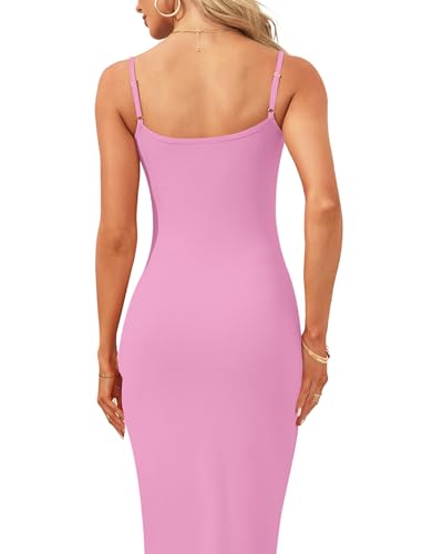 Image of AUSELILY Womens Bodycon Maxi Dress Square Neck Sexy Slip Long Dress | Sleeveless slip design with a long skirt line, Going out dress for celebrations, Style with heels