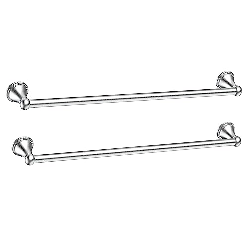 Newfun 24 Inch Brushed Nickel Towel Racks For Bathroom - 2Pcs Sus304 Stainless Steel Bathroom Towel Holder Wall Mounted #TOP4