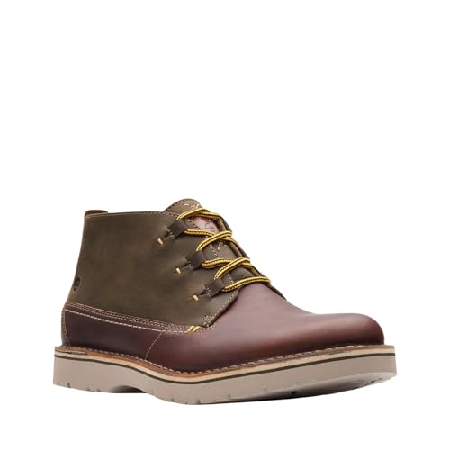 Clarks Men's Eastford Mid Chukka Boot, Dark Brown Combination, 10.5