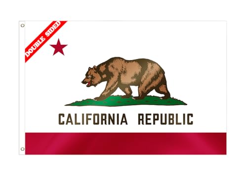 California State Large Flag 8x12FT Double Sided CA Flags Vivid Color Fade Resistant Polyester with Brass Grommets Gifts and Room Decor Indoor Outdoor