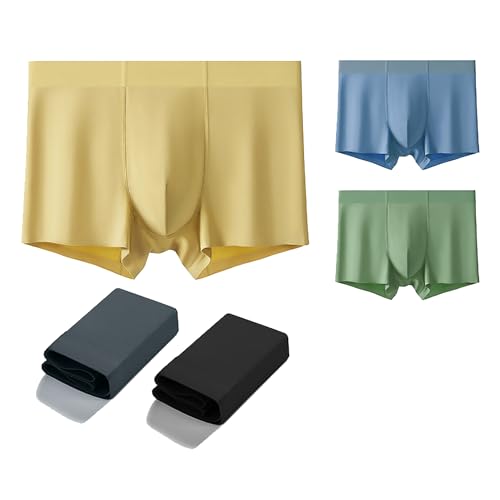 Zingther Traceless Breathable Ice Silk Cool Underwear Trunks Pack of 4 for Men and Big Boys