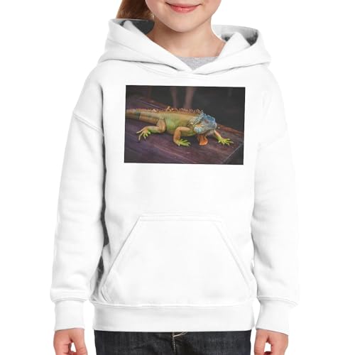 Sweat à capuche enfant iguane vert haut de gamme finition premium durable