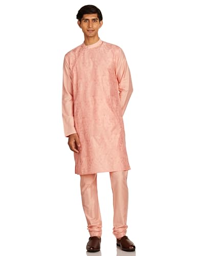 Image of Amazon Brand - Symbol Men Festive Long Kurta & Pyjama Set (2pcs)