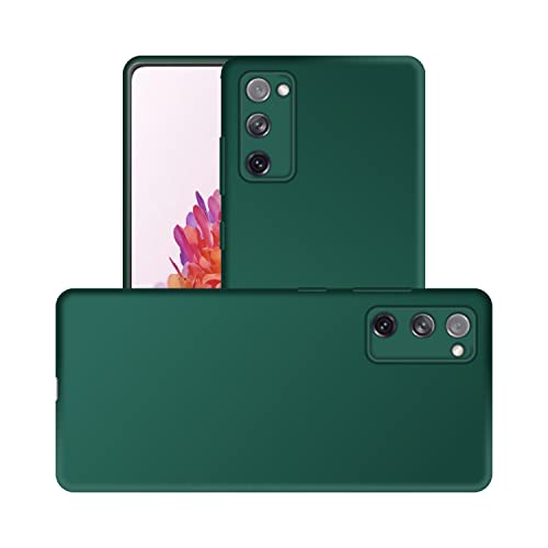 Image of Case Creation Liquid TPU Silicone Cover for Samsung Galaxy S20 FE 5G Soft Case,Anti-Dirty Slim Case Matte Candy TPU Raised Bezel (Splash of Color) Back Case Cover for Samsung S20 FE 5G -Lake Green