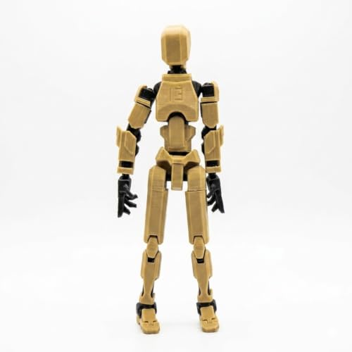 Image of DIY Dummy-13 Action Figure Robot, Articulated Toy, Light Brown - Black