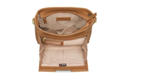 Gun Tote'n Mamas Crossbody Bag with Debossed Floral Pattern, Tan Brown4