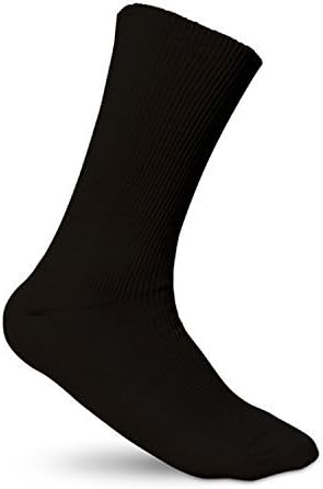 Cottonique Spandex-Free Elite Elastic-free Socks made from 100% Organic Cotton, Black, Large