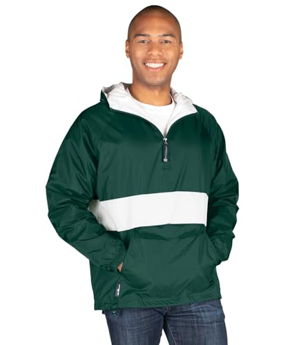 Image of Charles River Apparel Unisex Classic Solid Pullover, Water-Resistant Windbreaker with Flannel Lining