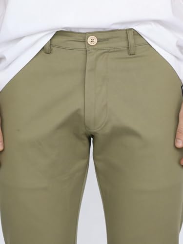 Image of Urbano Fashion Men's Straight Fit Mid Rise Cotton Casual Chinos Trousers Stretch