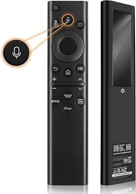 Solar Voice Remote Replacement for Samsung TV, BN59-01385A Rechargeable Smart TV Remote Control with USB-C Charging, Compatible with Samsung The Frame, Neo QLED, QLED, Crystal UHD 4K 8K TVs