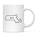 Andaz Press 11oz. US State Coffee Mug Gift, Home Text, Massachusetts, 1-Pack,