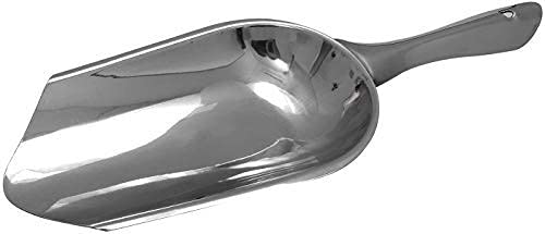 IndiaBigShop Pala de hielo de acero inoxidable, ideal para caramelos, cubitos de hielo, harina, azúcar, grano de café, polvo de proteínas, grado alimenticio y apto para lavavajillas, plata, 25,4 cm Cover