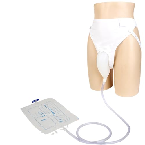 Reusable Male Urine Bag Silicone Urinal Collector Adults Man Woman Elderly Urine Drainage Bag Leak Proof Pee Bag Urinal Portable for Travel, Outdoor Use 1000ML(Elderly Men Type)