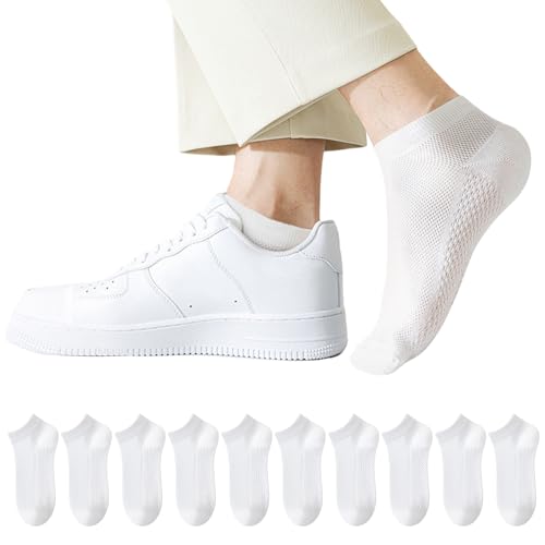 Running Ankle Socks Men - 10 Pairs Athletic Sport Socks Low Cut Moisture Wicking