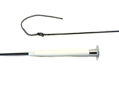 PS Pferdeartikel Dressurgerte - schwarz lackiert 100, 110, 120 cm mit weissem Griff & Pilzkopf Größe 100 cm