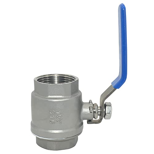 DAN SPEED 1-1/4\" Female 316 Stainless Steel Full Port Ball Valve Vinyl Handle WOG1000 (1-1/4 inch)